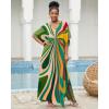 imageBsubseach Kaftan Dresses for Women V Neck Batwing Sleeve Plus Size Caftans Swimwear Coverups Maxi Beach DressesGreen Geometry