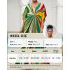 imageBsubseach Kaftan Dresses for Women V Neck Batwing Sleeve Plus Size Caftans Swimwear Coverups Maxi Beach DressesGreen Geometry