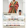imageBsubseach Kaftan Dresses for Women V Neck Batwing Sleeve Plus Size Caftans Swimwear Coverups Maxi Beach DressesOrange Geometry