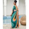 imageBsubseach Kaftan Dresses for Women V Neck Batwing Sleeve Plus Size Caftans Swimwear Coverups Maxi Beach DressesStripes Print