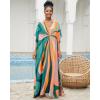 imageBsubseach Kaftan Dresses for Women V Neck Batwing Sleeve Plus Size Caftans Swimwear Coverups Maxi Beach DressesStripes Print