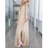 imageBsubseach Kaftan Dresses for Women V Neck Swimsuit Coverup Caftan Dress Womens Long Sleeve Flowy Beach DressEgold
