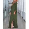 imageBsubseach Kaftan Dresses for Women V Neck Swimsuit Coverup Caftan Dress Womens Long Sleeve Flowy Beach DressEolive Green
