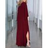 imageBsubseach Kaftan Dresses for Women V Neck Swimsuit Coverup Caftan Dress Womens Long Sleeve Flowy Beach DressEred