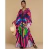 imageBsubseach Plus Size Caftan Dress for Women Long Beach Kaftans Swimwear Beach Cover Ups ResortButterfly