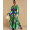 imageBsubseach Plus Size Caftan Dress for Women Long Beach Kaftans Swimwear Beach Cover Ups ResortGreen