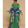 imageBsubseach Plus Size Caftan Dress for Women Long Beach Kaftans Swimwear Beach Cover Ups ResortGreen