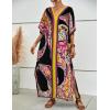 imageBsubseach Women Plus Size Kaftan Dress Swimsuit Cover Up Caftan Maxi Beach Dresses Cover UpsBlack