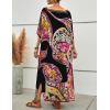 imageBsubseach Women Plus Size Kaftan Dress Swimsuit Cover Up Caftan Maxi Beach Dresses Cover UpsBlack