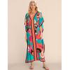 imageBsubseach Women Plus Size Kaftan Dress Swimsuit Cover Up Caftan Maxi Beach Dresses Cover UpsCyan