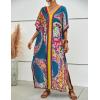 imageBsubseach Women Plus Size Kaftan Dress Swimsuit Cover Up Caftan Maxi Beach Dresses Cover UpsDark Blue