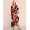 imageBsubseach Women Plus Size Kaftan Dress Swimsuit Cover Up Caftan Maxi Beach Dresses Cover UpsGreen