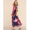 imageBsubseach Women Plus Size Kaftan Dress Swimsuit Cover Up Caftan Maxi Beach Dresses Cover UpsNavy Flower