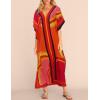 imageBsubseach Women Plus Size Kaftan Dress Swimsuit Cover Up Caftan Maxi Beach Dresses Cover UpsOrange Red