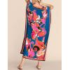 imageBsubseach Women Plus Size Kaftan Dress Swimsuit Cover Up Caftan Maxi Beach Dresses Cover UpsPeacock Blue