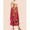 imageBsubseach Women Plus Size Kaftan Dress Swimsuit Cover Up Caftan Maxi Beach Dresses Cover UpsRosy Flower