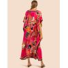imageBsubseach Women Plus Size Kaftan Dress Swimsuit Cover Up Caftan Maxi Beach Dresses Cover UpsRosy Flower