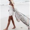 imageBsubseach Womens Multicolor Print Long Chiffon Beach Blouses Cardigan Kimono Bikini Cover Up Swimwear KaftanGreen Print