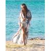 imageBsubseach Womens Multicolor Print Long Chiffon Beach Blouses Cardigan Kimono Bikini Cover Up Swimwear KaftanPrint 2
