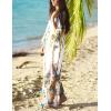 imageBsubseach Womens Multicolor Print Long Chiffon Beach Blouses Cardigan Kimono Bikini Cover Up Swimwear KaftanPrint 2