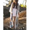 imageBsubseach Womens Multicolor Print Long Chiffon Beach Blouses Cardigan Kimono Bikini Cover Up Swimwear KaftanPrint 2