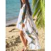 imageBsubseach Womens Multicolor Print Long Chiffon Beach Blouses Cardigan Kimono Bikini Cover Up Swimwear KaftanPrint 2
