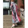 imageBsubseach Womens Multicolor Print Long Chiffon Beach Blouses Cardigan Kimono Bikini Cover Up Swimwear KaftanZebra Print Red