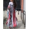 imageBsubseach Womens Multicolor Print Long Chiffon Beach Blouses Cardigan Kimono Bikini Cover Up Swimwear KaftanZebra Print Red