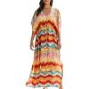 imageBsubseach Kaftan Dresses for Women Plus Size Swimsuit Cover Up Long Caftan Dress with Waist DrawstringForange