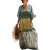 imageBsubseach Women Tie Dye Kaftan Dress Plus Size Beach Cover Up Short Sleeve Caftan Maxi Dresses Green