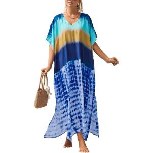 imageBsubseach Kaftan Dresses For Women Petite Plus Size Caftan Swim Cover Up For Women Maxi Beach DressPrint 1