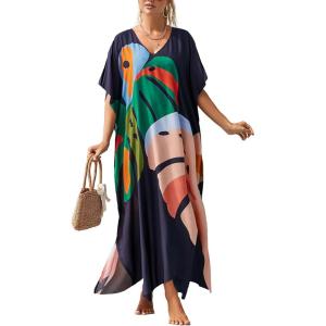 imageBsubseach Kaftan Dresses For Women Petite Plus Size Caftan Swim Cover Up For Women Maxi Beach DressPrint 15