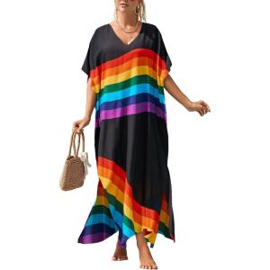 imageBsubseach Kaftan Dresses For Women Petite Plus Size Caftan Swim Cover Up For Women Maxi Beach DressPrint 16