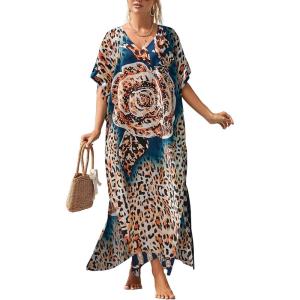 imageBsubseach Kaftan Dresses For Women Petite Plus Size Caftan Swim Cover Up For Women Maxi Beach DressPrint 17