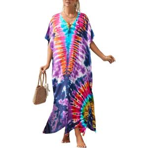 imageBsubseach Kaftan Dresses For Women Petite Plus Size Caftan Swim Cover Up For Women Maxi Beach DressPrint 3