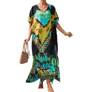 imageBsubseach Kaftan Dresses For Women Petite Plus Size Caftan Swim Cover Up For Women Maxi Beach DressPrint 5