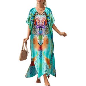 imageBsubseach Kaftan Dresses For Women Petite Plus Size Caftan Swim Cover Up For Women Maxi Beach DressPrint 9
