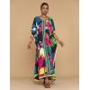 imageBsubseach Caftans for Women Plus Size Swimsuit Cover Ups Long Beach Boho Kaftan Dresses Resort WearBlack