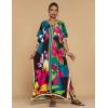 imageBsubseach Caftans for Women Plus Size Swimsuit Cover Ups Long Beach Boho Kaftan Dresses Resort WearBlack