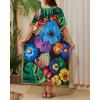 imageBsubseach Caftans for Women Plus Size Swimsuit Cover Ups Long Beach Boho Kaftan Dresses Resort WearBlack Flower