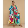 imageBsubseach Caftans for Women Plus Size Swimsuit Cover Ups Long Beach Boho Kaftan Dresses Resort WearBlue
