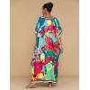 imageBsubseach Caftans for Women Plus Size Swimsuit Cover Ups Long Beach Boho Kaftan Dresses Resort WearBlue