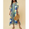imageBsubseach Caftans for Women Plus Size Swimsuit Cover Ups Long Beach Boho Kaftan Dresses Resort WearHblue