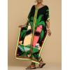imageBsubseach Caftans for Women Plus Size Swimsuit Cover Ups Long Beach Boho Kaftan Dresses Resort WearHgreen Leaves
