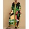 imageBsubseach Caftans for Women Plus Size Swimsuit Cover Ups Long Beach Boho Kaftan Dresses Resort WearHgreen Leaves