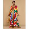 imageBsubseach Caftans for Women Plus Size Swimsuit Cover Ups Long Beach Boho Kaftan Dresses Resort WearKred Yellow