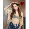 imageBsubseach Crochet Cover Up for Swimwear Women Hollow Out Swimsuit Coverup Long Sleeve Beach TopApricot