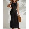 imageBsubseach Crochet Cover Up for Women Knit Sleeveless Swimsuit Coverups Summer Long DressBlack
