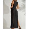 imageBsubseach Crochet Cover Up for Women Knit Sleeveless Swimsuit Coverups Summer Long DressBlack