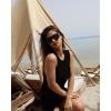 imageBsubseach Crochet Cover Up for Women Knit Sleeveless Swimsuit Coverups Summer Long DressBlack